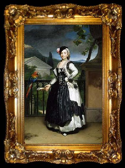 framed  Anton Raphael Mengs Portrait of Isabel Parreno Arce Ruiz de Alarcon y Valdes, Marchioness of Llano, ta009-2
